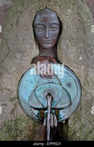 Der "Malvhina Auslauf" von Malvern Quellwasser, Great Malvern, UK. Stockfoto