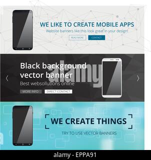 Vektor-Smartphone-Website-Banner-set Stock Vektor