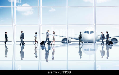 Airport Travel Business People Reise Flugzeug Verkehrskonzept Stockfoto