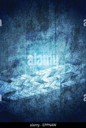 Blaue Grunge Tech geometrischen Hintergrund. Vektor-design Stock Vektor