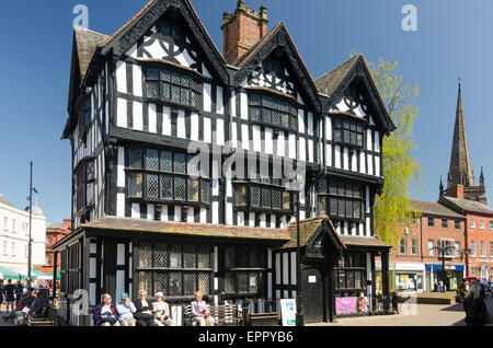 Die schwarzen und weißen altes Haus Fachwerkhaus in der hohen Stadt, Hereford wurde 1621 erbaut und ist heute ein museum Stockfoto