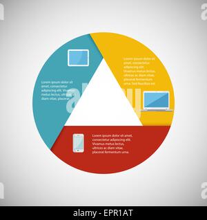Modernen Infografik Illustration IT Tehnology. Gadgets mit Infografiken. Infografiken-Vektor-flachen Design-Vorlage. Kann verwendet werden Stock Vektor