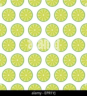 Vektor nahtlose Muster mit in Scheiben geschnittenen Zitronen oder Limetten. Vektor-Illustration. Gestaltungselement für Café, Restaurant oder Web und Stock Vektor
