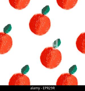 Orange nahtlose Aquarell Vektormuster. Handgezeichnete Aquarell auf weißem Hintergrund. Vektor-Illustration von Obst oran Stock Vektor