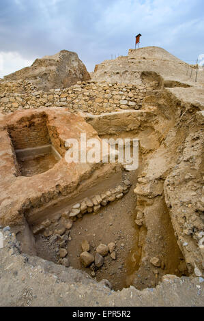 Alte Ruinen und Überreste in Tell es-Sultan besser bekannt als die älteste Stadt der Welt Jericho Stockfoto