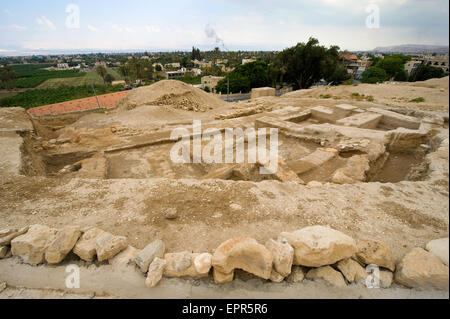 Alte Ruinen und Überreste in Tell es-Sultan besser bekannt als die älteste Stadt der Welt Jericho Stockfoto