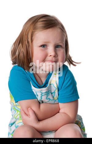 Porträt eines frech zwei Jahre alten Mädchens Stockfoto