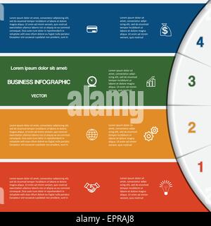 Vektor-Illustration-Infografik für Erfolg-Business-Projekt und andere Dokumentvorlage Variante mit Textbereiche auf vier Positionen Stock Vektor