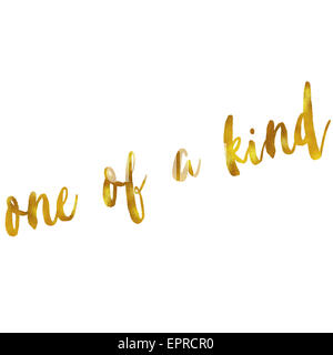 Man eine Art Gold Faux Folie Metallic Glitter zitieren isolierten auf weißen Hintergrund Stockfoto