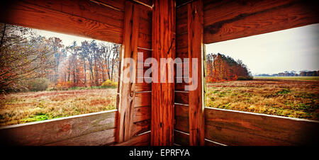 Panorama Blick auf innere Turm in Herbstsaison zu jagen. Stockfoto