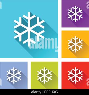 Abbildung des flachen Designs stellen Icons für Schnee Stock Vektor