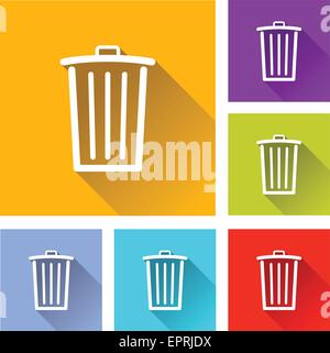 illustration of flat design set icons for delete Stock Vektor