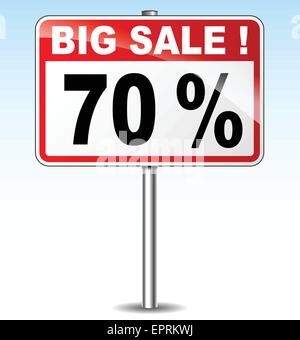 Abbildung von siebzig Prozent Verkauf Straßenschild Stock Vektor