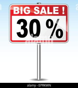 Abbildung von dreißig Prozent Verkauf Straßenschild Stock Vektor