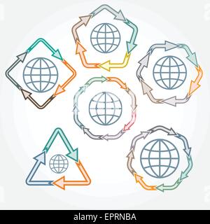 Pfeile für Diagramm, Infografik, Geschäftskonzept, technologischen Prozess eingestellt Stock Vektor