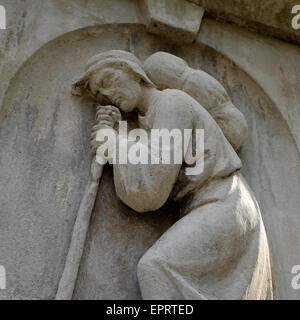 Detail der Pilger auf dem John Bunyan Denkmal in Bunhill Felder Friedhof, Islington, London UK KATHY DEWITT Stockfoto