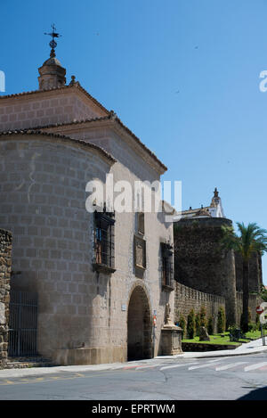Puerta (altes Stadttor) von Trujillo in Plasencia, Cáceres, Extremadura. Spanien Stockfoto