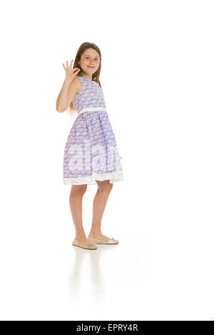 Modell isoliert auf einfarbigen Hintergrund im studio Stockfoto