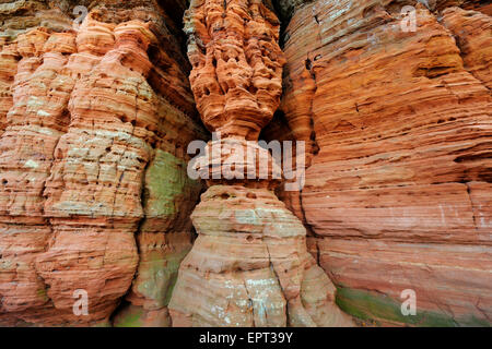 Sandstein-Felsformation, Altschlossfelsen, Eppenbrunn, Pfaelzerwald, Rheinland-Pfalz, Deutschland Stockfoto