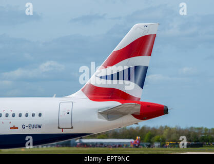 British Airways Airbus A320 Schweif Livree Manchester Airport Stockfoto