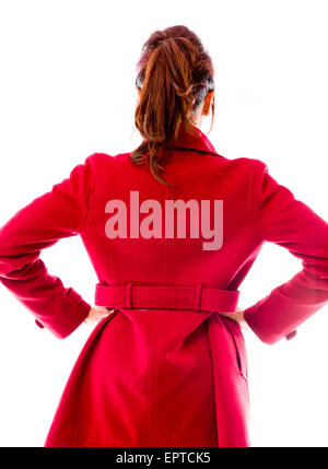 Erwachsene indische Frau im Studio isoliert auf weißem Hintergrund Stockfoto