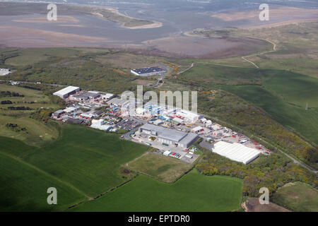 Luftbild von Sowerby Woods Business Park und Sandscale Park, Industriegebiet in der Nähe von Lancaster, UK Stockfoto