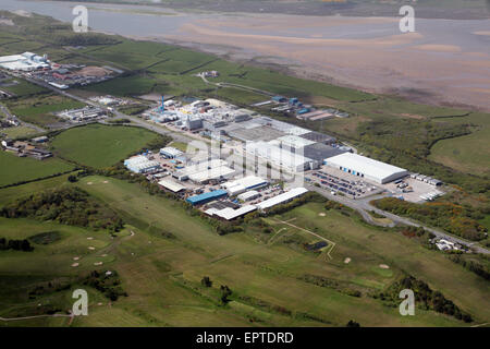 Luftaufnahme des Park Road Industrial Estate und Robert McBride Ltd Fabrik, Furness, Cumbria, UK Stockfoto