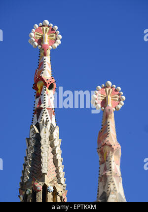 BARCELONA, Spanien - 31. Dezember 2015: Detail der Sagrada Familia Kirche (Temple Expiatori De La Sagrada Famalia) in Barcelona, Sp Stockfoto