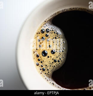 Extreme Makroaufnahme Kaffee-Schaum Stockfoto