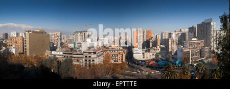 Ansicht der Alameda von Santa Lucia Hill, Santiago, Chile Stockfoto