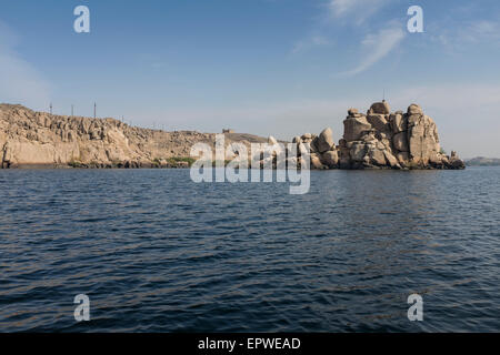 Kleine Insel im Nil in Philae, Assuan, Oberägypten Stockfoto