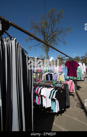 Stadt von Skipton, England. Malerische Aussicht auf den Markt in Skiptons High Street. Stockfoto