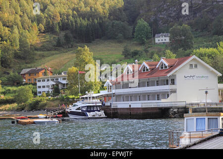 Flåm Marina Apartments Norwegen Stockfoto