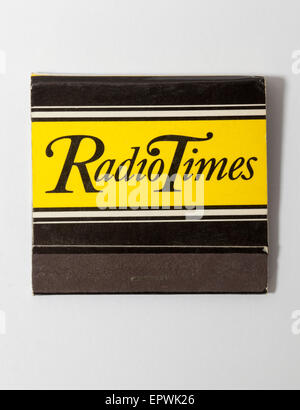 Vintage alte Matchbook Werbung der Radio Times Stockfoto