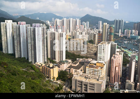 dh Wohnungen ABERDEEN Hongkong Blick von Tin Wan Wolkenkratzer Aberdeen Friedhof Stockfoto