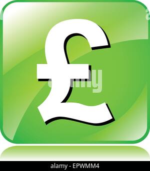 Illustration der grüne Pfund-Symbol auf weißem Hintergrund Stock Vektor