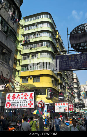 dh Wohnungen MONG KOK HONG KONG Alte Wohnblock Hong Kong Straße Wohnung kowloon mongkok Stockfoto