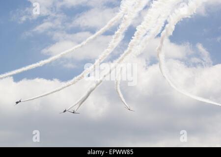 Geico Skytypers T-6 Aerobatic Team führt am Great New England Air Show, Westover Air Reserve Base, Chicopee, Massachusetts Stockfoto