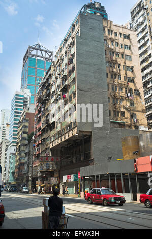 dh des Voeux Road West SHEUNG WAN HONGKONG Alt Wohnungen in Hongkong und neue Hochhäuser im Western District china-Stadt Stockfoto