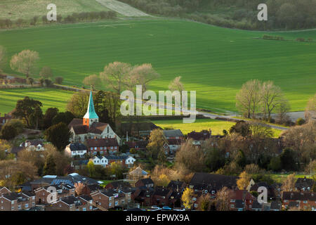 Abend im Frühjahr auf der South Harting, West Sussex, England. Stockfoto