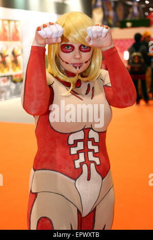 London, UK. 22. Mai 2015. Teilnehmer am MCM Comic Con in Excel in London, wo Fans in fantastischen Kostümen als ihre Lieblings Comic, Film, Cosplay oder Fantasy Charakter verkleidet während sie eine große Konvention catering für alte Favoriten und neue genossen. Bildnachweis: Paul Brown/Alamy Live-Nachrichten Stockfoto