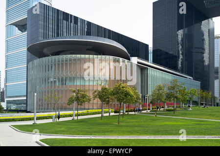 Dh Tamar Park ADMIRALTY HONG KONG Legco Legislativrat komplexe Gebäude Öffentliche Gebäude Parks Stockfoto