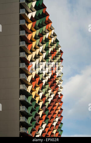 A Tower Detail, Wohnapartmentblock, Melbourne, Australien Stockfoto