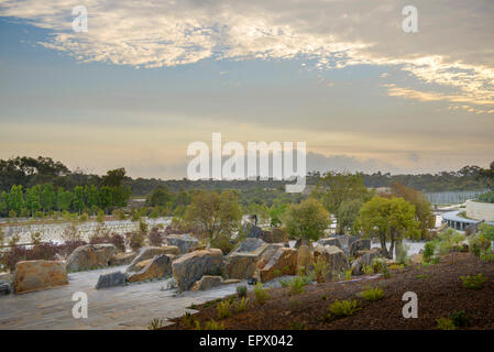 Bäume und Felsen in den Royal Botanic Gardens, Cranbourne, Australien Stockfoto