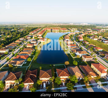 USA, Florida, Stuart, Luftaufnahme der Vororte Stockfoto