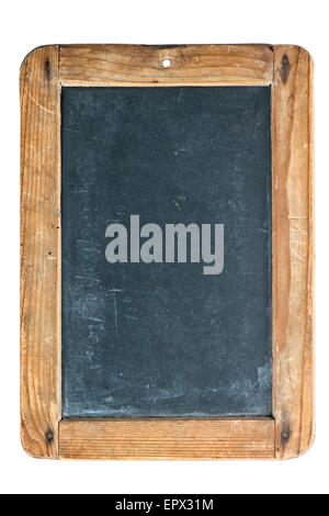Vintage Tafel mit Holzrahmen isoliert auf weißem Hintergrund. Tafel mit Platz für Ihren text