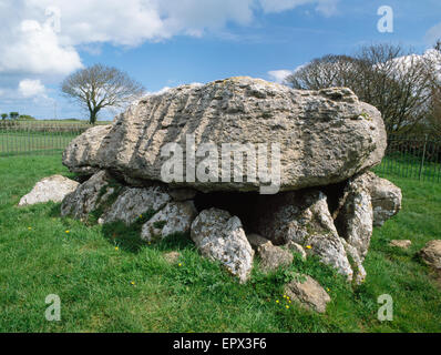 Lligwy Neollithic Grabkammer, Moelfre, Anglesey, North Wales, UK Stockfoto