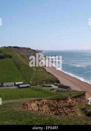 Eype, Dorset, UK. Ansicht der Südwest Küste Richtung West Bay. Stockfoto