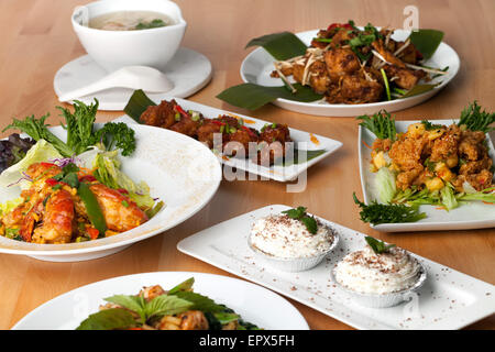 Vielzahl von Thai-Food-Gerichte Stockfoto