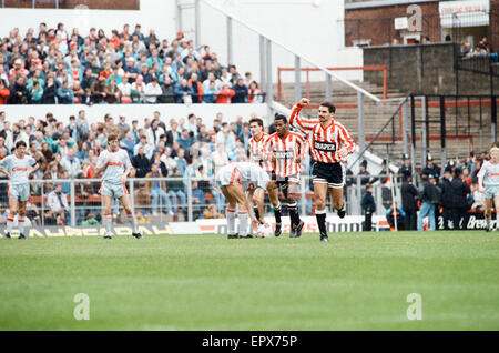 Southampton 4-1 Liverpool.  Ligaspiel bei der Dell. Samstag, 21. Oktober 1989. Stockfoto